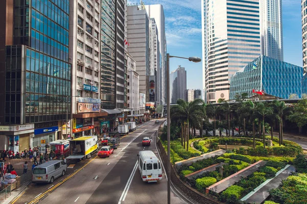 Çin. Hong Kong. 30 Aralık 2016. Hong Kong 'un merkezinde küçük bir park..