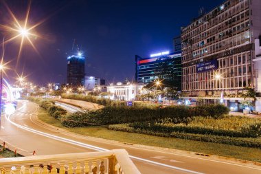 Ho Chi Minh Şehri. Vietnam. 9 Ocak 2017. Vietnam bankasının arkası görünüyor..