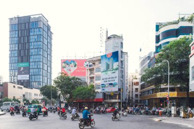 Ho Chi Minh Şehri. Vietnam. 11 Ocak 2017. Ho Chi Minh Şehri. Vietnam. 11 Ocak 2017. Phu Dong altı yollu kavşak.