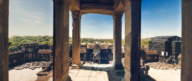 Siem Reap, Kamboçya Ocak. Angkor Wat Budist Tapınağı. Panorama