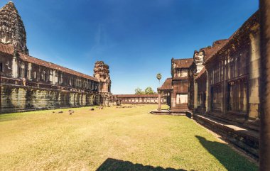 Budist tapınağı Angkor Wat. Siem Reap, Kamboçya. Panorama