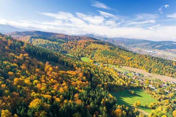 Jesienny widok na Karkonosze / Karkonosze góry, Polska — Zdjęcie stockowe