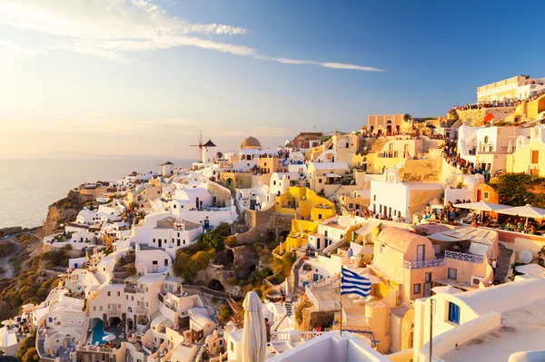 Santorini island during sunset, Cyclades, Greece — Stock Photo, Image