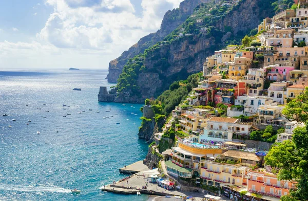 Visa på Positano på Amalfikusten, Italien — Stockfoto