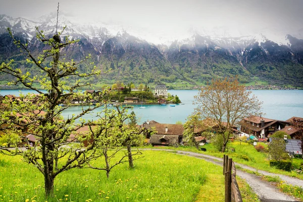 Iseltwald en el lago Brienz en Suiza — Foto de Stock