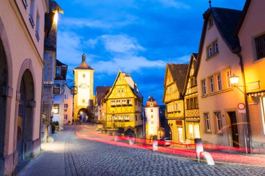 romantic evening in Rothenburg ob der Tauber in Germany
