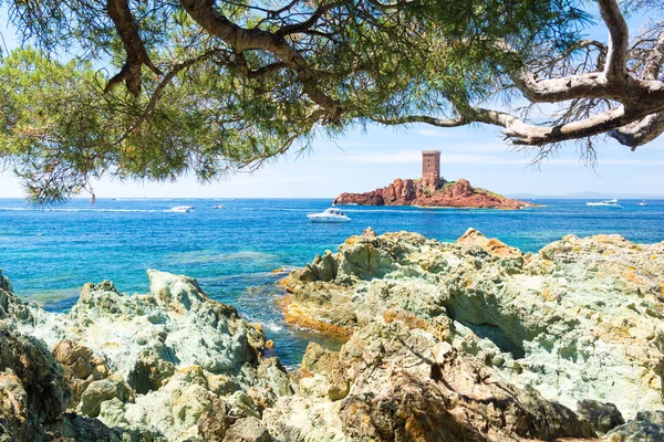 Bay på Frejus, Esterel massif, Cote d'Azur, franska Rivieran, södra Frankrike — Stockfoto