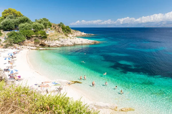Дивовижні пляжі на острові Корфу, Греція — стокове фото