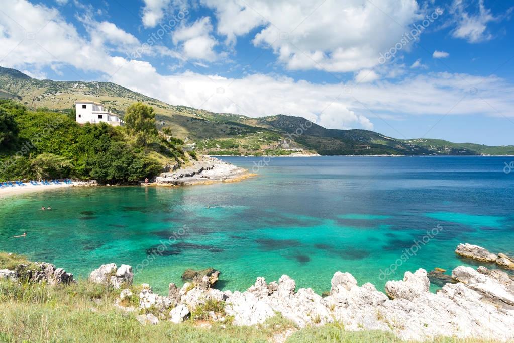 view on amazing Ionian sea from Corfu island, Greece