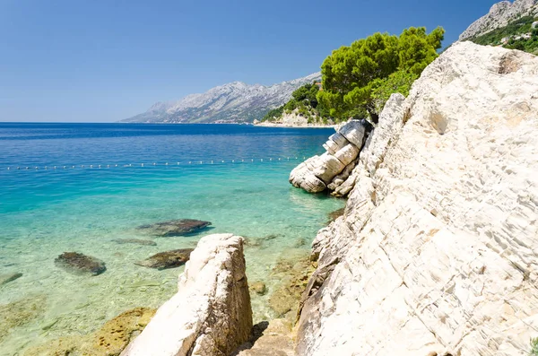 Brela güzel Sahili Makarska Riviera, Dalmaçya, Hırvatistan — Stok fotoğraf