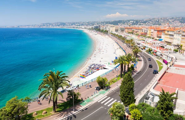 View on famous Promenade des Anglais in Nice, french riviera, cote d'azur, France — Stock Photo, Image