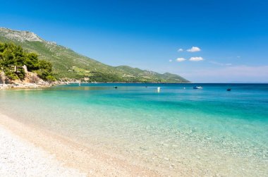 Cennet plaj Orebic Peljesac Yarımadası'nda, Dalmaçya, Hırvatistan