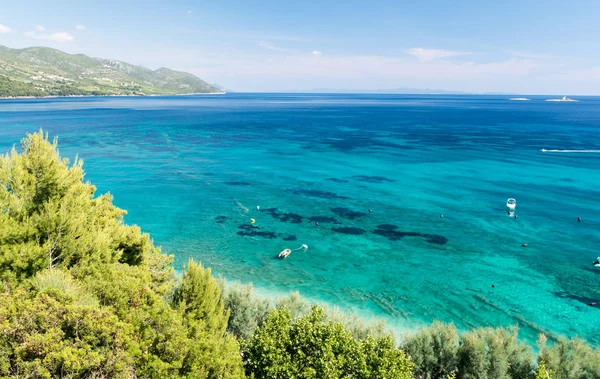 Beautiful view on Adriatic sea in Orebic, Peljesac peninsula, Dalmatia, croatia — Stock Photo, Image