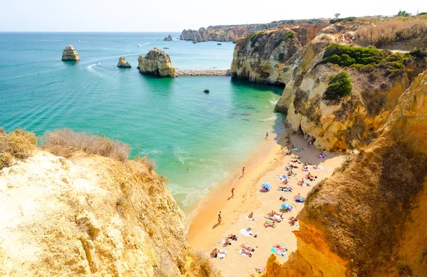 남부 포르투갈 Algarve에 라고스에서 아름 다운 해변 — 스톡 사진