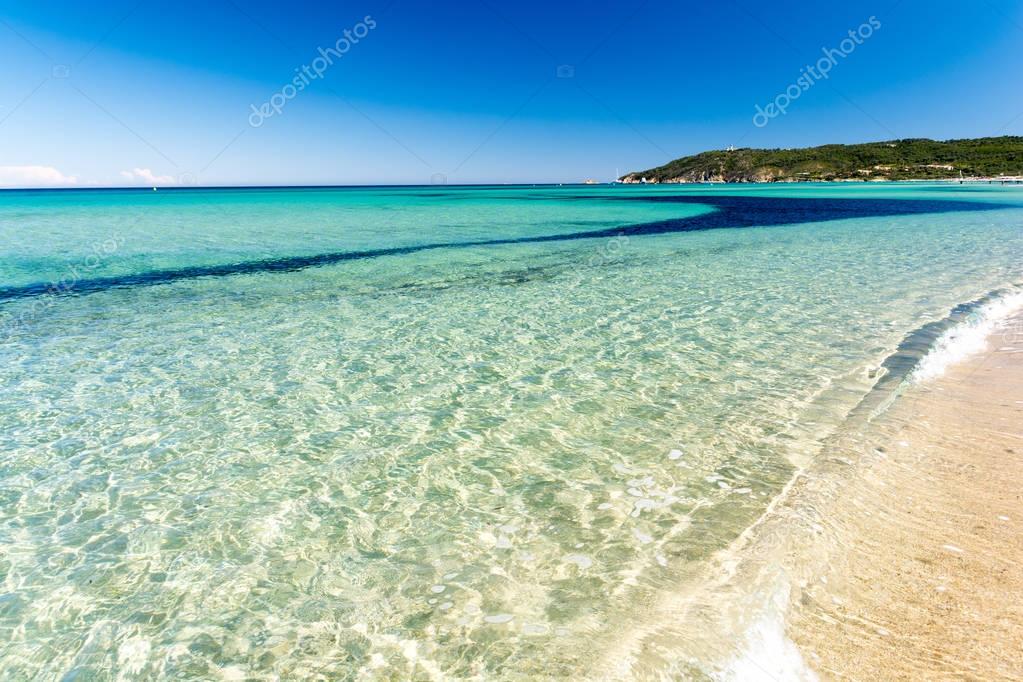 Kristallklares Wasser Pampelonne Strand Der Nähe Von Saint ...