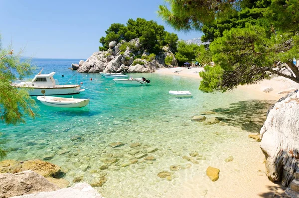 Stranden Brela Makarska Rivieran Dalmatien Kroatien — Stockfoto