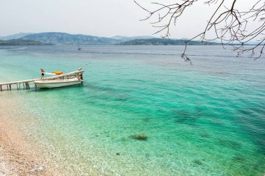 Cennet plaj Corfu Island, Yunanistan
