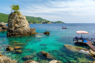 Cennet plaj Corfu Island, Yunanistan