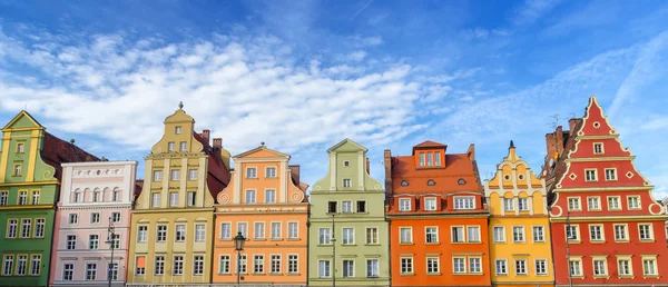 Wroclaw Aşağı Silezya Polonya Eski Şehrin Renkli Evleri — Stok fotoğraf