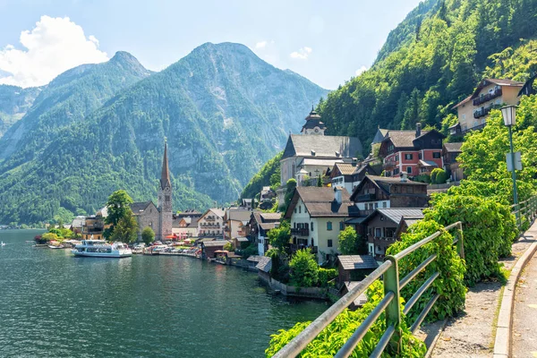 Vista Sobre Famoso Pueblo Hallstatt Los Alpes Austriacos Austria —  Fotos de Stock