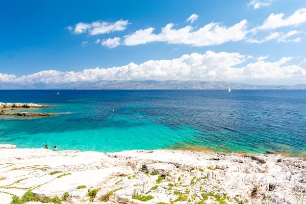 Mavi Lagün Kassiopi Corfu Island Yunanistan — Stok fotoğraf