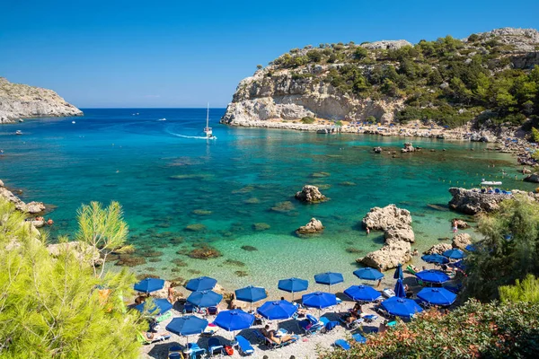 Anthony Quinn Bay Ostrově Rhodos Řecko — Stock fotografie