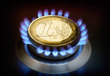 bir euro üzerinde bir gaz meşale sikke.