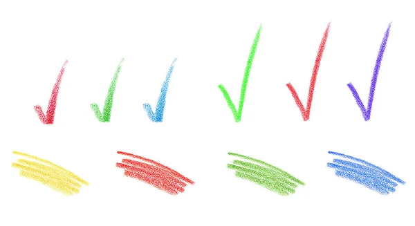 Set of color pencil strokes — Stock Photo, Image