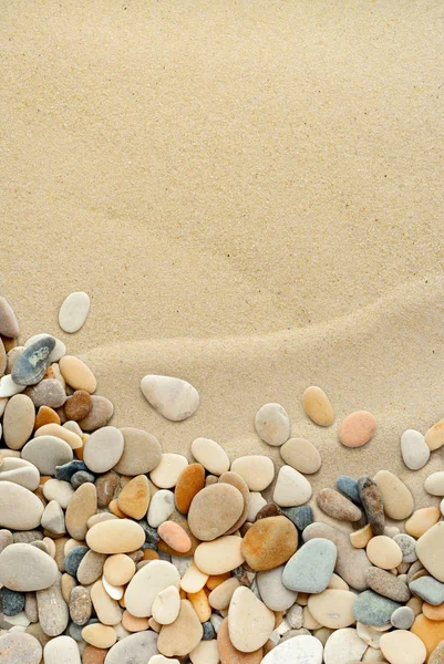 砂卵石背景。桑迪海滩纹理 — 图库照片