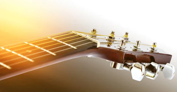 Detalle de guitarra acústica con poca profundidad de campo —  Fotos de Stock