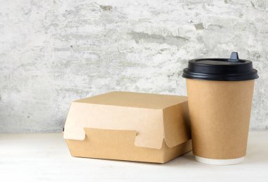 Craft kağıt kahve Kupası ve gıda kutusu tablo
