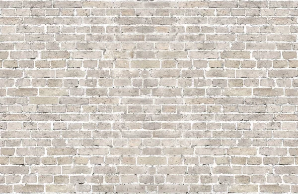 Branco lavar parede de tijolo velho fundo horizontal — Fotografia de Stock