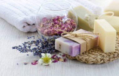 Banyo ve spa aksesuarları ile el yapımı Sabun