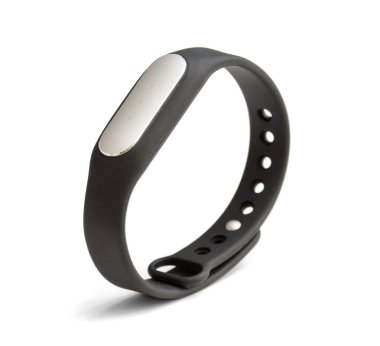 Siyah fitness bilezik pedometre beyaz izole