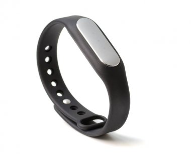 Siyah fitness bilezik pedometre beyaz izole