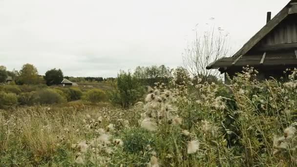 Altes russisches Dorf im bewölkten Herbsttag — Stockvideo