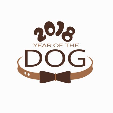Yeni yıl köpek 2018 logo yaratıcı tasarım