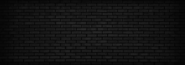 Czarne cegły ściany panoramiczne tła. — Zdjęcie stockowe
