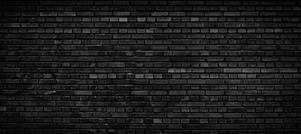 Černá cihlová zeď pozadí. — Stock fotografie