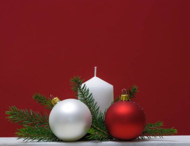Noel arka plan beyaz mum ile