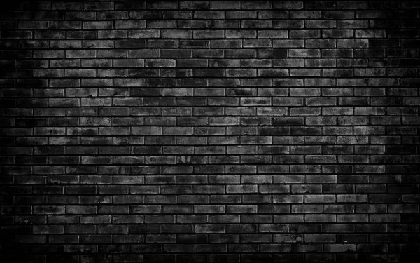 Black brick wall background. — Stock Photo, Image