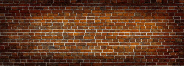 Red Brick wall panoramic view. — Stock Photo, Image