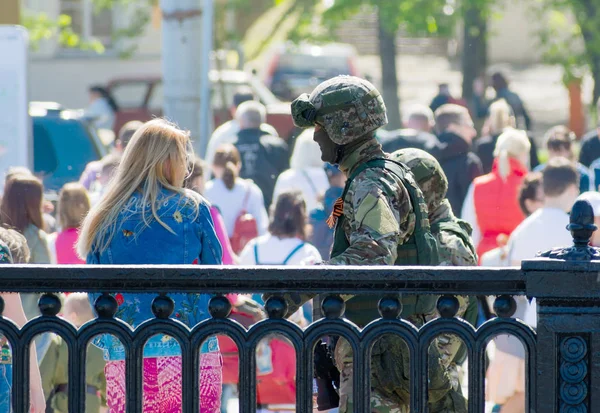 Moskova, Rusya - 09 Mayıs 2018: Rus Ordusu Özel kuvvetler askerlerinin