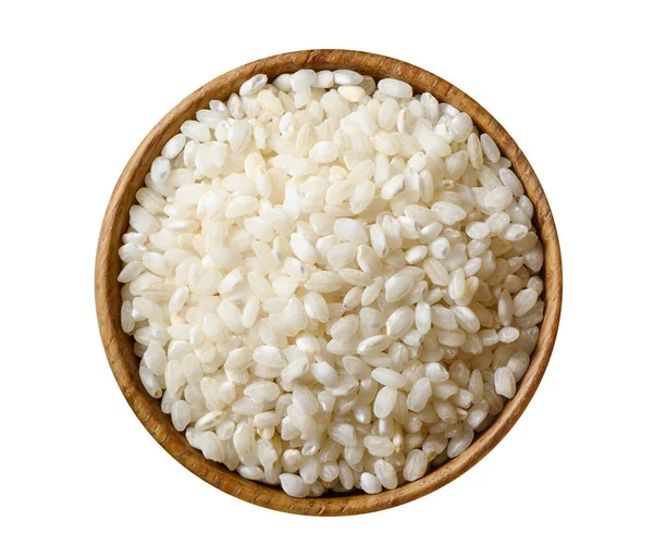 흰 바탕에 분리되어 있는 마른 흰 쌀밥. — 스톡 사진
