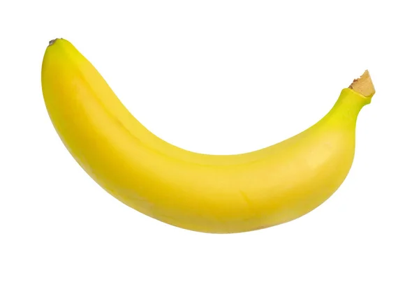 Банан изолирован на белом фоне. Вид сверху — стоковое фото
