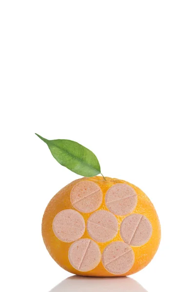 Naturligt C-vitamin och orange — Stockfoto