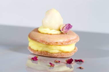 Fragance taze Çin acıbadem kurabiyesi Pasta krema ile yükseldi