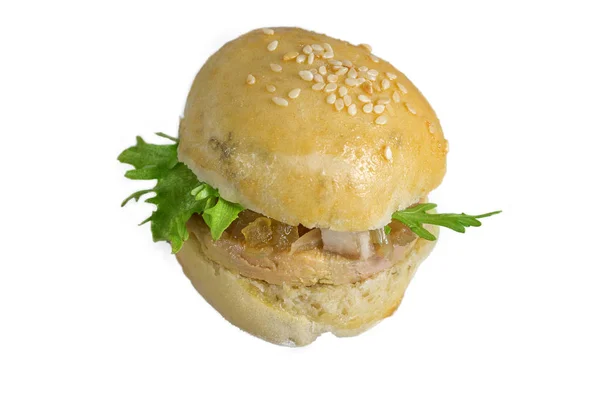 Hamburger di soffio con foie gras e chutney di cipolla — Foto Stock