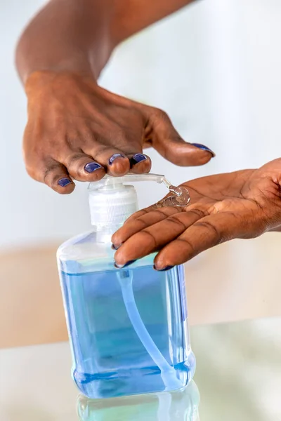 Καθαριστικό Χεριών Coronavirus Hand Sanitizer Gel Για Την Υγιεινή Των — Φωτογραφία Αρχείου