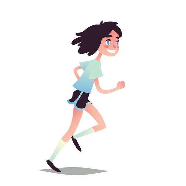 Jeune fille courir . — Image vectorielle